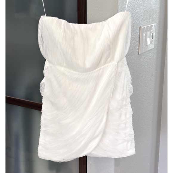 Lulus Strapless Mini Dress - White Size S - Picture 1 of 10